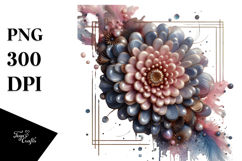 Glossy Chrysanthemum Watercolor Splash PNG Product Image 1