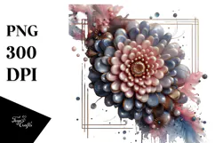 Glossy Chrysanthemum Watercolor Splash PNG Product Image 1