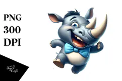 Rhino with Bow Tie, Transparent PNG Product Image 1
