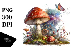 Detailed Magical Mushroom PNG Product Image 1