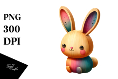 Colorful Bunny Made of Wood PNG Product Image 1