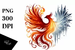 Simple Phoenix Bird of Fire and Ice PNG Product Image 1