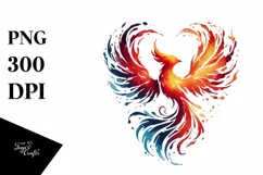 Simple Phoenix Bird of Fire and Ice PNG Product Image 1