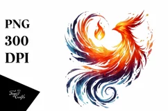 Simple Phoenix Bird of Fire and Ice PNG Product Image 1
