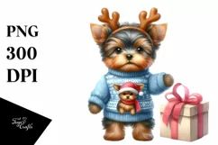 a Cute Watercolor Yorkshire Terrier PNG Product Image 3