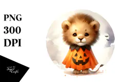 Cute Halloween Baby Lion PNG Product Image 1