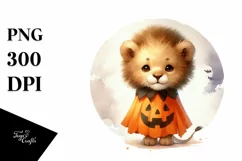Cute Halloween Baby Lion PNG Product Image 1
