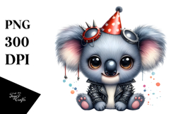 Energetic Punk Baby Koala PNG Product Image 1