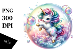 Colorful Baby Unicorn Twirling PNG Product Image 1