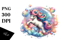Colorful Baby Unicorn Twirling PNG Product Image 1