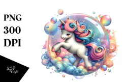 Colorful Baby Unicorn Twirling PNG Product Image 1