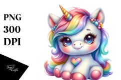 Cute Baby Unicorn Clipart Product Image 1