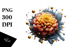 Glossy Marigold with Golden Insertions PNG Product Image 1