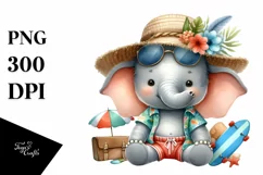 Cute Colorful Baby Elephant | Summer Clipart Product Image 1