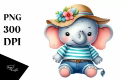 Cute Colorful Baby Elephant | Summer Clipart Product Image 1