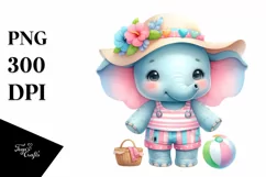 Cute Colorful Baby Elephant | Summer Clipart Product Image 3