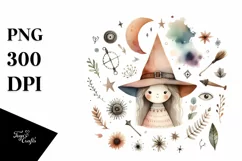 Washed Watercolor Funny Witch | Tshirt|Tumbler|Mug|Clipart Product Image 1