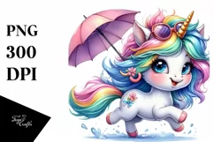 Funny Running Unicorn, Transparent PNG Product Image 3