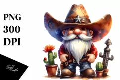 Vibrant Christmas Cowboy Gnome, PNG Product Image 1