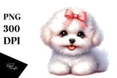 Happy Baby Bichon Frise, PNG Product Image 1