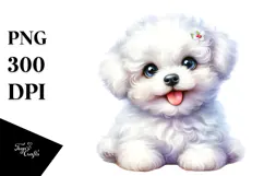 Happy Baby Bichon Frise, PNG Product Image 1
