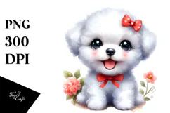 Happy Baby Bichon Frise, PNG Product Image 1