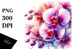 Vibrant Orchid Glossy Petals Abstract | Clipart Product Image 1