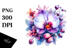 Watercolor Abstract with Vibrant Orchid Glossy Petals Product Image 1