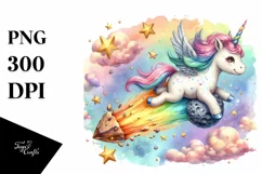 Colorful Baby Unicorn PNG Product Image 1