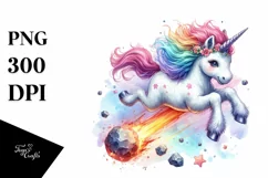 Colorful Baby Unicorn PNG Product Image 3