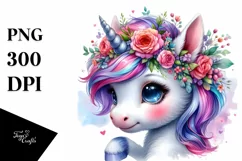 Floral Unicorn Inspired by , PNG Product Image 3