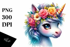Floral Unicorn Inspired by , PNG Product Image 3