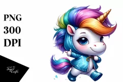 Cute Baby Unicorn Dancing PNG Product Image 3