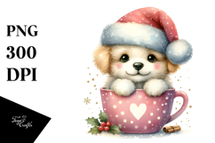 Cute Dog with Santa Hat PNG Product Image 1