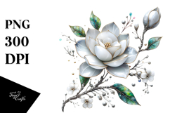 Gardenia with Metallic Insertions, Transparent PNG Product Image 1