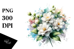 Jasmine in Watercolor, Transparent PNG Product Image 1