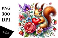 Adorned Squirrel with Heart, Colorful PNG Product Image 1
