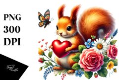 Adorned Squirrel with Heart, Colorful PNG Product Image 1
