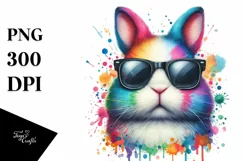 Bunny Sunglasses Quirky Colorful | Clipart Product Image 1