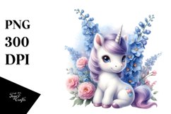 Pastel Unicorn Baby Delphinium | Sublimation | Clipart Product Image 1