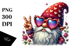 Valentines Gnome with Love You Sign, PNG Product Image 1