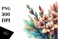 Stained Abstract Wooden Gladiolus | Clipart Product Image 3