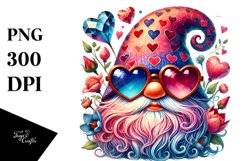 Valentines Gnome with Heart Sign, PNG Product Image 1