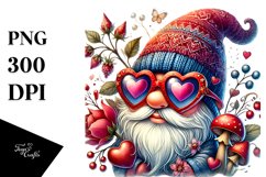Valentines Gnome with Heart Sign, PNG Product Image 1