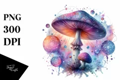 Detailed Pastel Mystical Mushroom, PNG Product Image 1