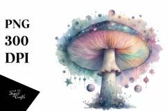 Detailed Pastel Mystical Mushroom, PNG Product Image 1
