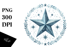 Watercolor Vintage Star Clipart Product Image 1