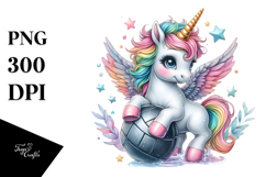 Colorful Unicorn with Puck PNG Product Image 1