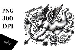 Tattoo Style Cupid PNG Product Image 1