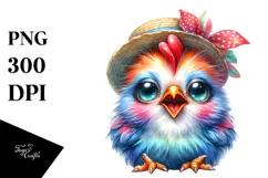 Crazy Cute Baby Rooster PNG Product Image 1